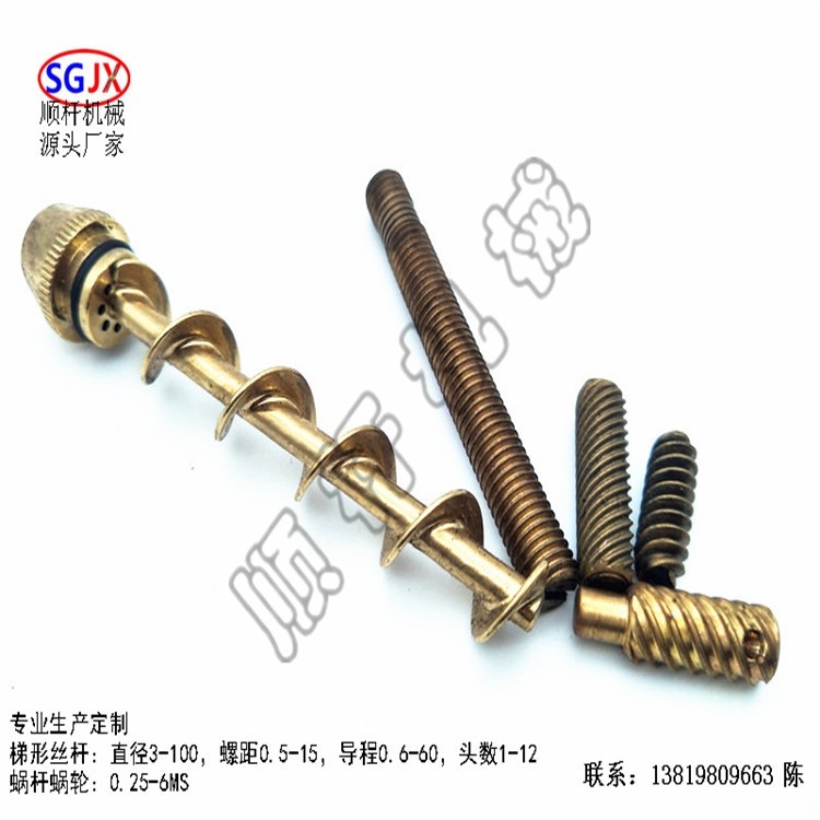生產小模數黃銅（tóng）渦輪蝸杆（gǎn） 單頭多頭牙蝸（wō）杆 減速（sù）蝸杆（gǎn）加工